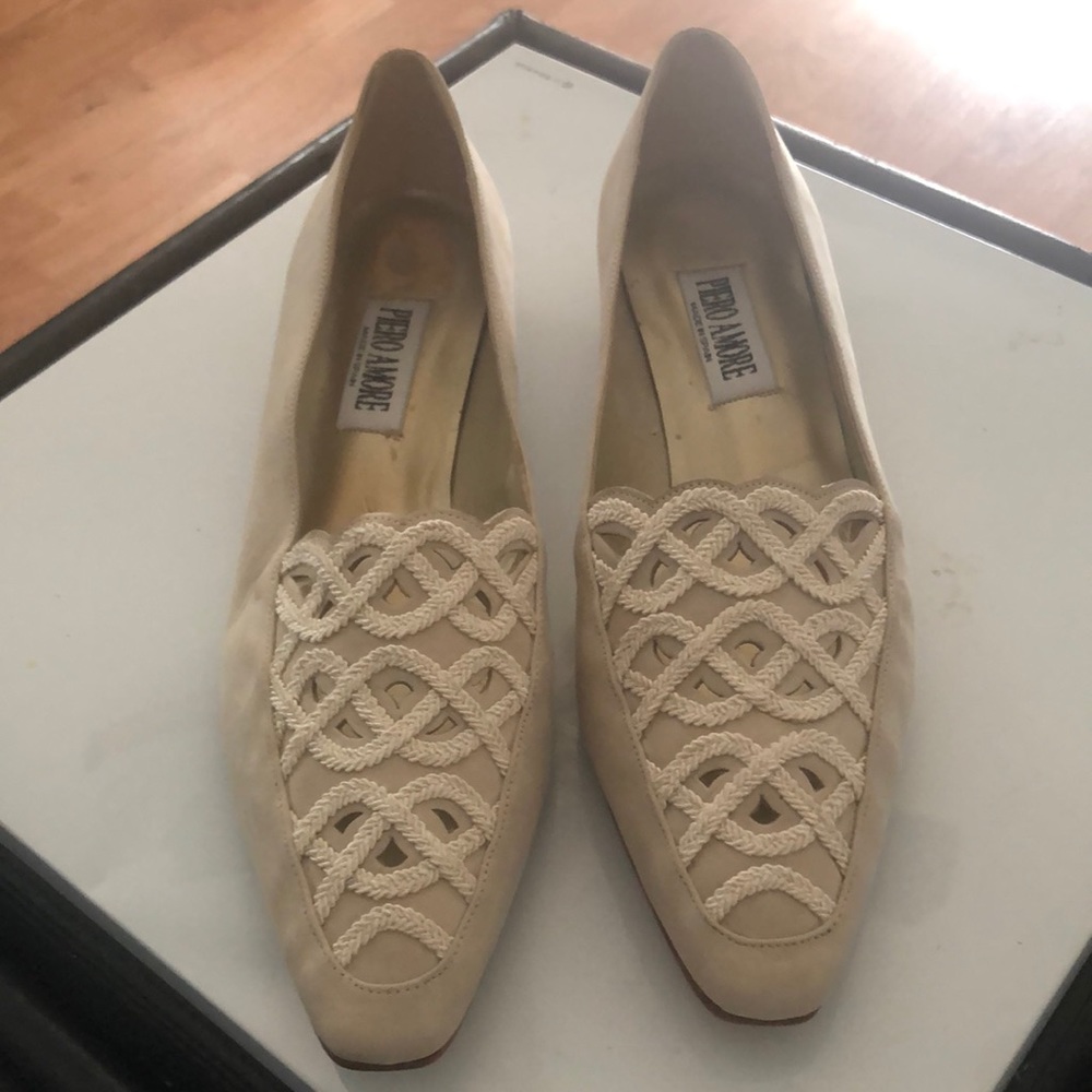❤️❤️ Vintage Piero Amore Shoes in Suede/Fabric Trim, Size 11